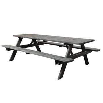 Picknicktafel Deluxe 240 x 70 cm - Zwart, Tuin en Terras, Picknicktafels, Verzenden, Nieuw, Hout