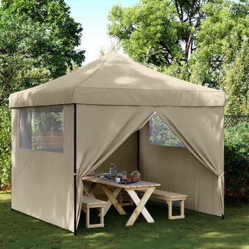 vidaXL Partytent 292 x 292 x 315 cm Taupe Oxford Stof, Verzenden, Nieuw, Partytent