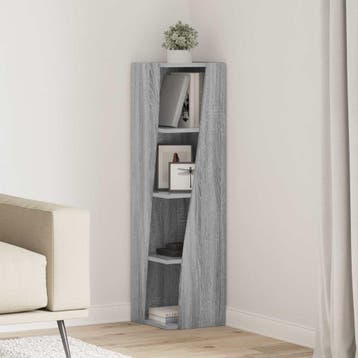 vidaXL Hoekkast 27,5x27x102cm Bewerkt hout Grijs Sonoma, Verzenden, Nieuw