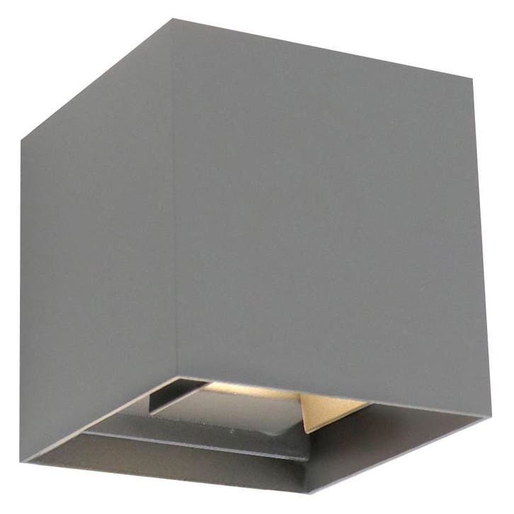 Moderne up down wandlamp grijs, Dion, IP65, Tuin en Terras, Buitenverlichting, Wandlamp, Nieuw, Aluminium, Ophalen of Verzenden