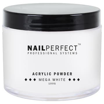 Nail Perfect  Basic Acrylic Powder  Mega White  100 gr, Verzenden, Nieuw