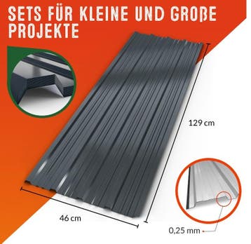Trapezium Dakplaten 24 Stuks Antraciet 126x46cm, Verzenden, Nieuw