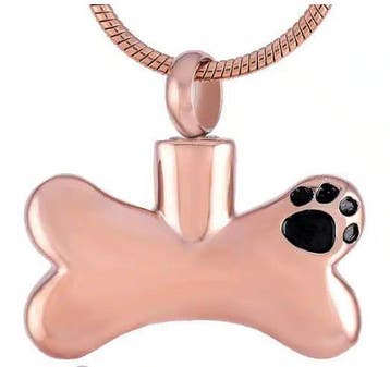 Ashanger, assieraad botje met hondenpoot rosegoud, Sieraden, Tassen en Uiterlijk, Nieuw, Overige kleuren, Overige materialen, Kruis of Symbool