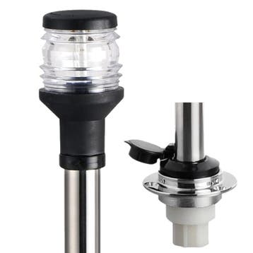 Lichtmast 100 CM met RVS basis 12V 10W Halogeen, Ophalen of Verzenden, Nieuw, Zeilboot of Motorboot