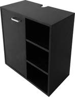 2dekans | Wastafel onderkast - badkamermeubel - zwart, Ophalen of Verzenden, Zo goed als nieuw