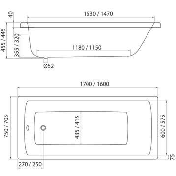 Sealskin Ligbad Get Wet Trend Monobad 160x70 cm Wit, Ophalen of Verzenden, Nieuw
