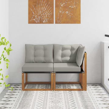 vidaXL 2 st Outdoor Midden- en Hoeksalon Naturel, Verzenden, Nieuw, 2 zitplaatsen