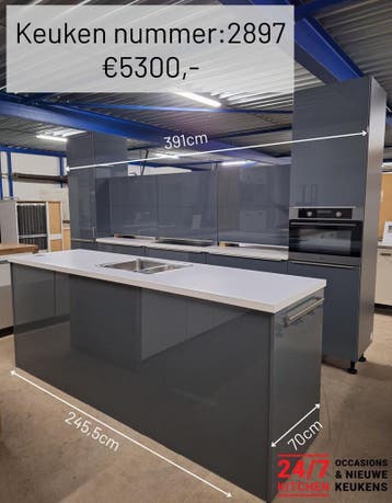 Complete  Keuken compleet met apparatuur DIRECT BESCHIKBAAR, Verzenden, Zo goed als nieuw, Met kookeiland