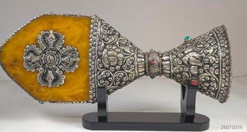 Tibet Tebetaans zilver / halfedelstenen Exceptioneel groot ,, Antiek en Kunst