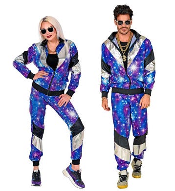 Fout 80s Trainingspak Discobal Blauw Unisex, Ophalen of Verzenden, Nieuw