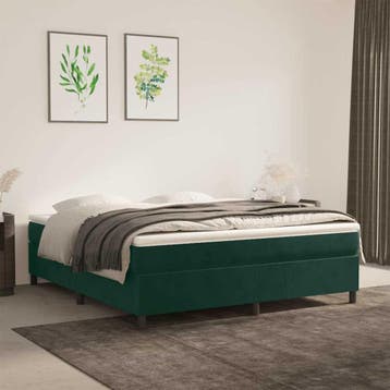 vidaXL Boxspring bed 180x200 cm fluweel donkergroen, Huis en Inrichting, Eenpersoons, Verzenden, Nieuw, 80 cm