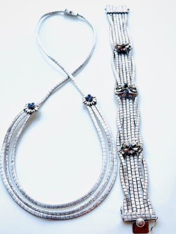 2-delige sieradenset - 18 karaat Witgoud - 0.50ct. tw.