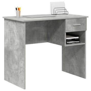 vidaXL Bureau met lade Beton Grijs 90 x 49 x 75 cm Bewerkt, Verzenden, Nieuw