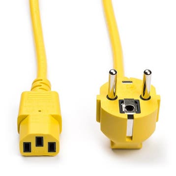 C13 kabel | ACT | 1.2 meter (Haaks, Geel), Verzenden, Nieuw