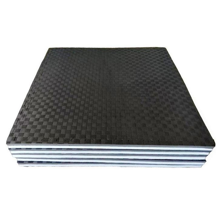 Puzzelmat EVA schuim zwart/grijs 4 cm - 104x104 cm per tegel, Tuin en Terras, Tegels en Klinkers, Verzenden
