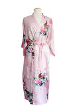 KIMU® Kimono Lichtroze Maxi XS-S Yukata Satijn Lang Lange Ro, Ophalen of Verzenden, Nieuw, Maat 34 (XS) of kleiner, Carnaval