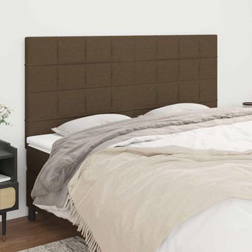 vidaXL Hoofdbord donkerbruin 160x5x118/128 cm stof, Verzenden, Nieuw, Bruin, Stof