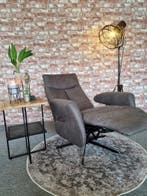 Relaxfauteuil Borculo handbediend microvezelstof antraciet, Verzenden, 75 tot 100 cm, Zo goed als nieuw, Modern, stijlvol, tijdloos
