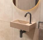 Salenzi Travertin Light Fontein – 40 x 22 cm – Rechts –, Ophalen of Verzenden, Nieuw, Steen, Kraan