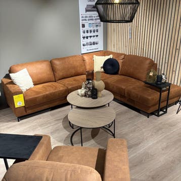 Hoekbank Creon Bruin - Profijt Meubel, Hoekbank, Nieuw, 75 tot 100 cm, Ophalen of Verzenden