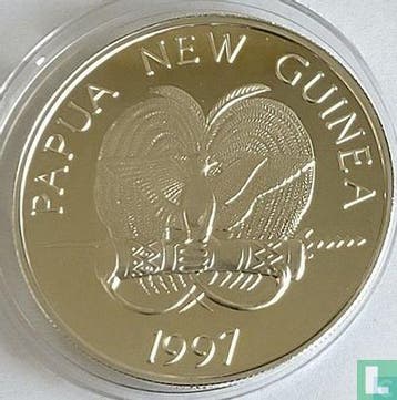 Papoea-Nieuw-Guinea 5 kina 1997 (PROOF) Ribbon sweetlips..., Postzegels en Munten, Verzenden, Losse munt, Goud