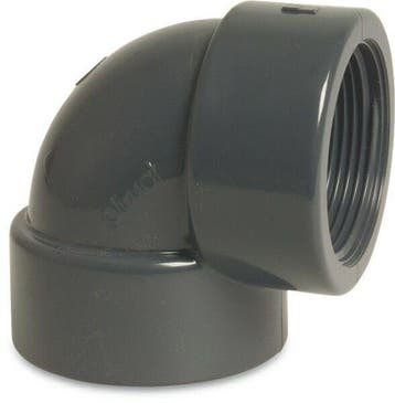 Pvc draadknie 90°, 2x binnendraad-2½”, 10 bar, Verzenden, Nieuw