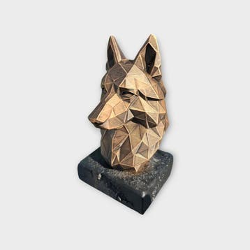 Bust of a German Shepherd Low Poly Bust dog statue - home de, Verzenden, Nieuw