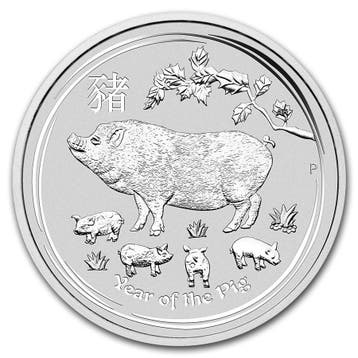 Lunar II - Year of the Pig - 10 kg 2019, Verzenden, Losse munt, Zilver