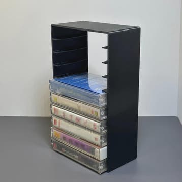 Zwarte Cassette Tape Opbergrek - 10 Vakken - Duurzaam Plasti, Huis en Inrichting, Verzenden, Nieuw