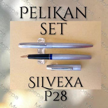 Pelikan - P28 Silvexa fountain pen and ballpoint set - Pen, Verzamelen, Nieuw