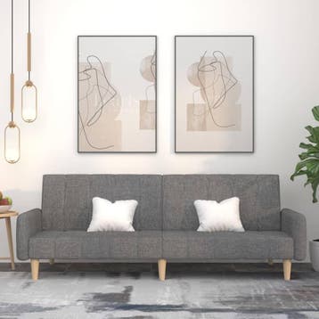 vidaXL Slaapbank 2-zits stof lichtgrijs, Verzenden, Minder dan 150 cm, Stof, Nieuw