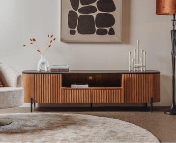 Tower Living Tv meubel Palazzo teakhout 200 cm, Huis en Inrichting, Kasten | Televisiemeubels, Ophalen of Verzenden, Nieuw