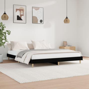vidaXL Bedframe massief hout zwart 200x200 cm, Huis en Inrichting, Slaapkamer | Bedden, Verzenden, Zwart, Overige maten, 200 cm