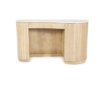 Bureau Kira 129x60cm - wit | Eleonora, Ophalen of Verzenden, Nieuw
