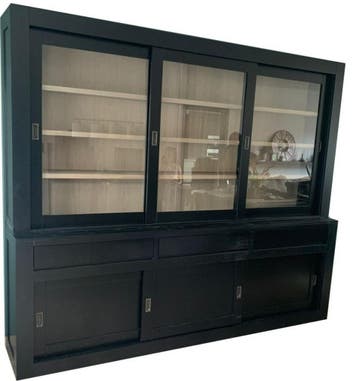 Buffetkast Enschede zwart met eiken interieur 260cm, Ophalen of Verzenden, Nieuw