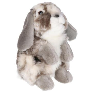 Living Nature konijn knuffel - grijs - pluche - 19 cm, Verzenden, Nieuw