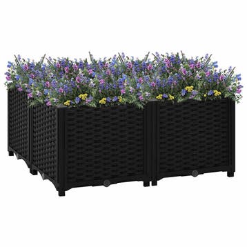 vidaXL Plantenbak verhoogd 80x80x38 cm polypropyleen, Tuin en Terras, Bloembakken en Plantenbakken, Kunststof, Verzenden, Nieuw