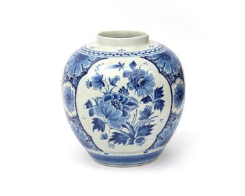 Een Delfts Blauwe dekselvaas, De Porceleyne Fles, 1943, Antiek en Kunst