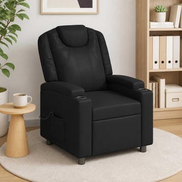 vidaXL Massage-relaxstoel Zwart 75 x 95 x 106 cm Stof, Verzenden, Nieuw