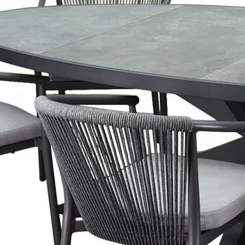 Ohio Apollo dining tuinset 241x116xH74 cm 7 delig antraciet, Ophalen of Verzenden, Nieuw