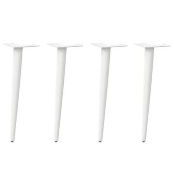 vidaXL Salontafelpoten conische vorm 4 st 30-31 cm staal wit, Verzenden, Nieuw