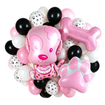 Honden ballon decoratie pakket Puppy roze 43-delig, Dieren en Toebehoren, Ophalen of Verzenden, Nieuw, Overige typen