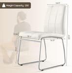 Eetkamerstoelen - Set van 2 - Kunstleer - Wit - SICOTAS, Huis en Inrichting, Stoelen, Verzenden, Zo goed als nieuw