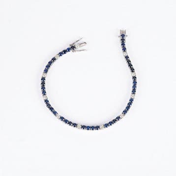 Armband - 18 karaat Witgoud - 12.83ct. tw. Saffier - Diamant, Nieuw