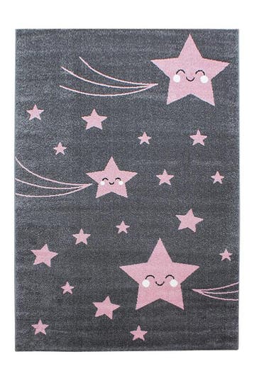 Kindervloerkleed | Kids | Sterren | Roze | 140x200 cm, Verzenden, Nieuw