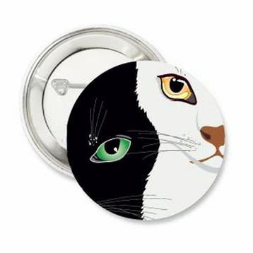 Button of kleding (magneet) Cats Black and White, Verzenden, Nieuw