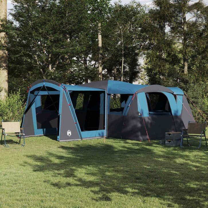 vidaXL Gezinstent voor 20 personen Blauw en Grijs 745 x 700, Caravans en Kamperen, Tenten, Nieuw, Verzenden