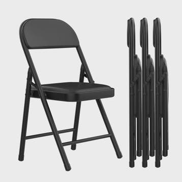 Opvouwbare Stoel met Kunstleren Zitting en Metalen Frame - C, Huis en Inrichting, Stoelen, Verzenden, Nieuw