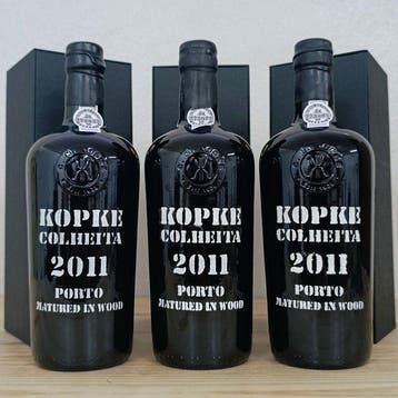 2011 Kopke - Colheita Port, Tawny - Douro - 3 Flessen (0.75, Verzamelen, Wijnen, Nieuw