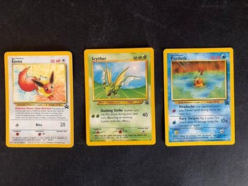 Pokémon - 3 Card - Eevee, Scyther, Psyduck Foil - WOTC, Nieuw